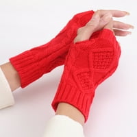 Clearance pod $ cotonie ženske zimske hladne rukavice bez prstiju, pletene rukavice s rupama s palcem