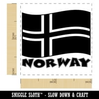 Norveška sa mahanjem zastavom Slatka samo-inking gumenog mastila za mastilo - crvena tinta - mala