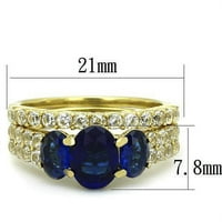 Ženski zlatni prsten od nehrđajućeg čelika Anillo Color Oro para mujer ninas acero inoksidljivo sa staklom