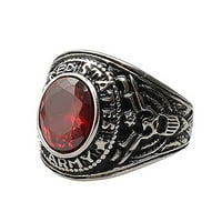 Glupest Birch Band prsten Rhinestone Inlaid nakit prsta Titanijum čelik Muškarci i ženski prsten za