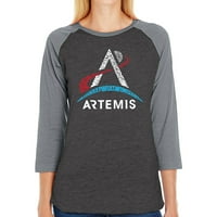 ARTEMIS Logo - Ženska majica Raglan bejzbol Word Art