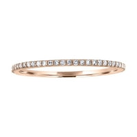 Jewelmore CTTW 14K Zlatni Dainty poluovi, prirodni dijamantni prsten za vjenčanje
