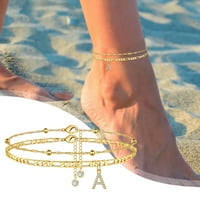 Ženski lanac stopala CIRCON Dvostruki sloj Anklet nakit ANKLET u hortialnim narukvice za žene za žene