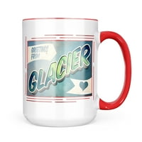 Neonblond pozdrav iz Glaciera, vintage razglednica za poklon za ljubitelje čaja za kavu