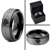 Volfram Diamond Gemstone Adamantine Isometrijski kristalni prsten za prsten za muškarce Žene Udobnost