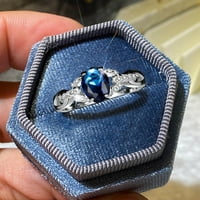 Heiheiup geometrija Dijamantni prsten Elegantni prsten za rhinestone plavi crveni nakit prstenovi žene