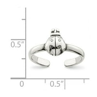 Bijeli sterling srebrni prsten prstom Antiknuta ladybug, veličina 5