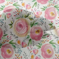 Onuone viskoze Šifon ružičaste ružičaste tkanine lišće i cvijeće cvjetna DIY odjeća za pretežnu tkaninu
