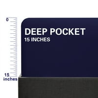 Broj nit brušenog mikrofibrane opremljene limom sa 15 džepom, kalifornijski kralj, mornarsko plava