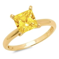 1.5ct princeza rez žuta simulirana dijamant 14k žuto zlato graviranje izjava godišnjica angažmana vjenčanja