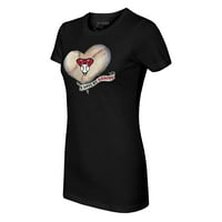 Ženska malena kamena crna Arizona Diamondbacks majica bannera za srce