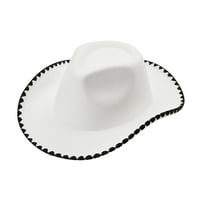 Kaubojski šešir za žene kontrastne boje široki ručni kape osjetili zapadne kaubojne kape za Cosplay