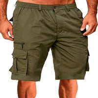 HAITE MENS ELASTIC ELASTED tipka na dnu Multi-džepovi patentni zatvarač Ljetne kratke hlače Havajski