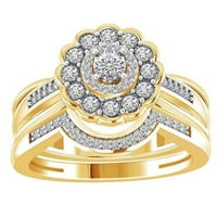 TIITSTOY WOMENS Prstenovi 2-instalatni sjajni dijamantni dijamantski nakit za angažman vjenčani prstenovi