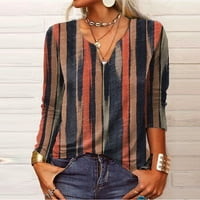 Ženski vrhovi bluza od tiskanih rukava za ruke Ležerne prilike za žene Henley T-majice Tuničke majice