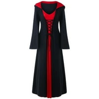 Ženske haljine Halloween Hawodie čipka UP UP Srednjovjekovni Cosplay Cloak Long Maxi Haljine Midevil