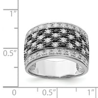 Bijeli sterling srebrni prsten modni kubični cirkonijski cz crni