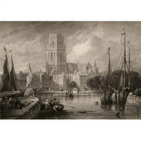 Posterazzi DPI1857544large Crkva Svetog Lawrence Rotterdam Holland ugravila J. Carter iz 19. stoljeća