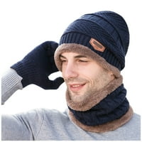 Pxiakgy kape za žene pletene vjetrootporne muške zimske muške rukavice šal šešica tri komada topli kapu