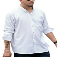 Beiwei muškarci vrhovi gumb dolje majice dugih rukava Tunika majica casual bluza mens rever vrat obični