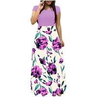 Fnohy haljine za žene plus maxi haljina kravata-boja šarene duge cvjetne tušene plaže casual maxi sundress