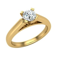Dijamantni zaručni prsten za žene okrugli pasijans 4-prong 14k zlato 0. Carat