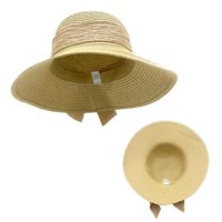 Empire Cove ženska široka podložna slamna šešir disketa za sunčanje Panama Fedora vrpca Tan