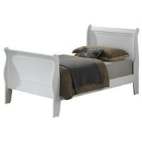 Passion Furniture PF-G3190A-TB Louis Philippe Sleev krevet sa uzglavljem i nogama, bijela - Veličina