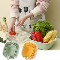 CGLFD Clearsance zadebljana dvoslojna korpa šesteromalna plastična košarica za pranje povrća Kuhinja