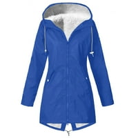 Leesechin jakne za piling za žene čišćenje vjetrootpornih plišanog izolacije dugih rukava kapuljača
