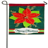 Zimzeleni božićni poinsettia Applique Garden Flag