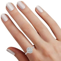 Carat Bijeli prirodni dijamantski prsten za angažman u 14K čvrstog bijelog zlatnog zvona veličine 9,5