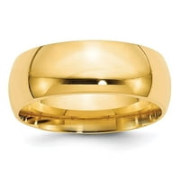 14k žuto zlato Comfort-Fit Band Ring Veličina 10