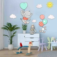 Crtani balon Slon dječje sobe naljepnice za djecu vrtić kućni spavaća soba Kreativna zeko zidna naljepnica