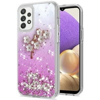 Za Samsung Galaxy S Plus Cvijeće Bling Glitter Iridescent Love Cvjetni 3D ornament Slim TPU Hybrid Sparkle