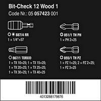 Wera Bit-Check Wood - PH, PZ i T Umetanje bit set