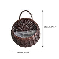 Zermoge Handmade tkana viseća korpa za skladištenje košara za cvjetne lonce viseće zidne korpe
