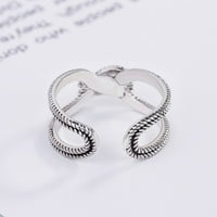 Retro tajlandski srebrni otvoreni prsten jednostavni kreativni pretjerani prstenovi za repni prsten