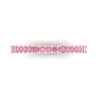 0. CT Sjajno princeze simulirani ružičasti dijamant 18k ružičasta zlatna packirav bend sz 9.5