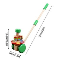 Drveni push pull aktivnosti hodanje igračaka mališana mjeseci u godinu