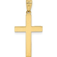 14k žuti zlatni polirani poprečni cross napravljen u Sjedinjenim Državama XR530