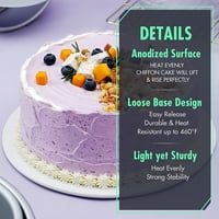Okrugla kolač za panremovable dno za jednostavno izdanje aloksirane aluminijske šifonske torte