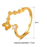 Dijamantni prsten Zlatni cirkon za žene za žene OpenWork Design Open Prsten Twelve saviježnji Podesiva