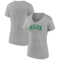Ženske fanatike marke Heather Siva Oregon patke Osnovna majica V-izrez