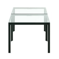 Ceffic stol set od 2, četvrtasti modernog stola sa kaljenim staklenim finišom za dnevni boravak, transparentno