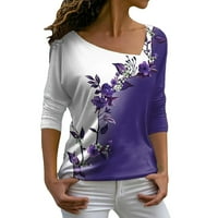 Nove majice Žene Ležerne prilike ljeti ispisani vrhovi modna košulja košulje u boji za žene Crewneck