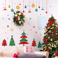 Božićni naljepnici za staklene naljepnice za višekratnu upotrebu Reindeer Santa Claus Tree PVC prozori