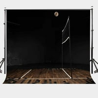 Hellodecor poliester tkanina 7x5ft Sportska tema Backdrop Drvena podna odbojkaška igra Pozadinski studio