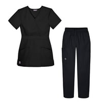 Sivvan ženski set za žensko - višestruki džep teretni pantalone i stilski mock worp top