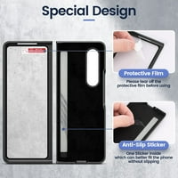 za Samsung Galaxy Z Fold Case, luksuzna kožna hibridna ploča s kickstavom poklopcem otporna na udarcu